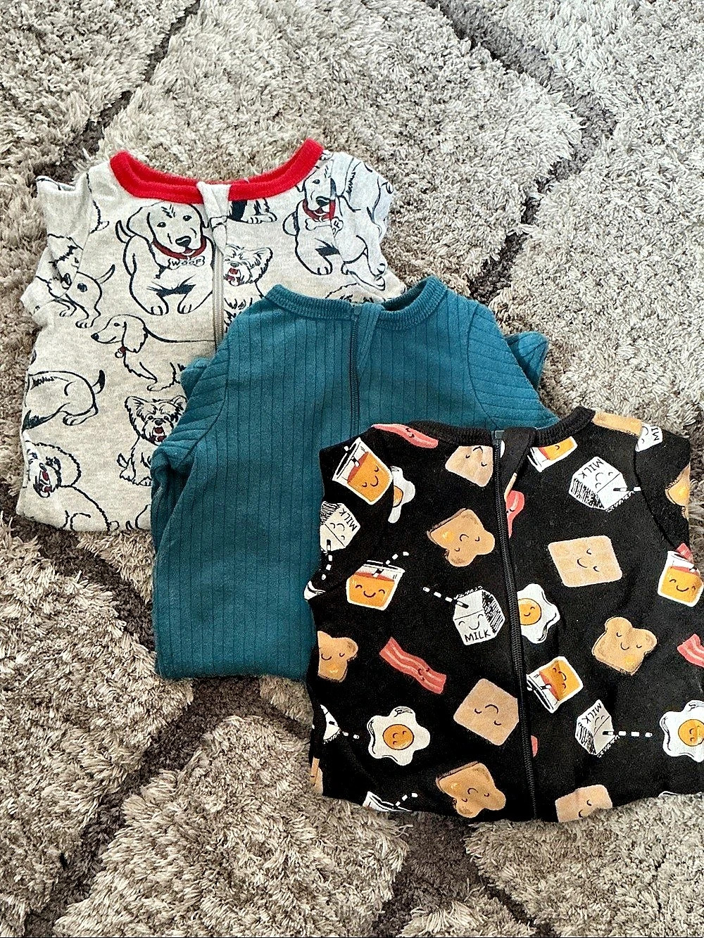 Wonder Nation Kids Pajama Set in Black & Teal Like New